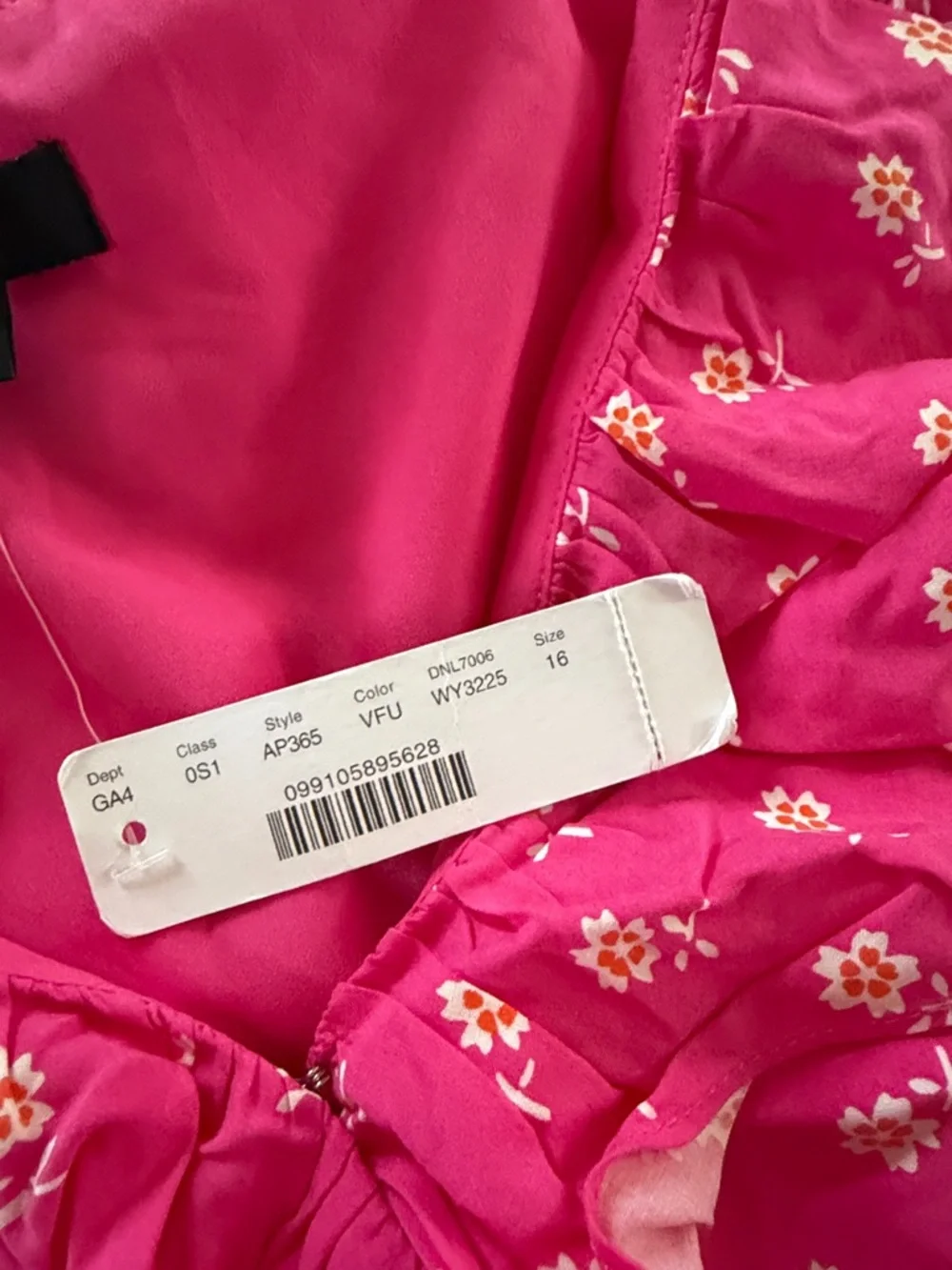 J. Crew Vibrant Hot Pink Floral Lined Dress - Picture 5 of 8